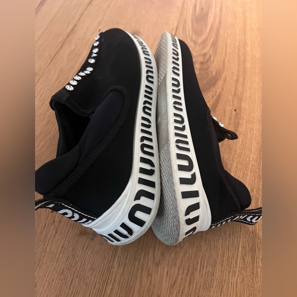 Miu Miu bling slip on sneakers. Gently worn